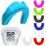 Mouthguards Slim Fit Junior Mouldable Gum Shield with Case for Boxing Men MMA Rugby Hockey Basketball Muay Thai Kickboxing Football All Contact Sports(<11 Years, Baby Blue)