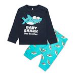 Real Basics Cotton Clothing Sets for Boys & Girls - Unisex Clothing Sets Full Sleeve T-Shirt & Pant - (2-3 Years_Baby Shark)