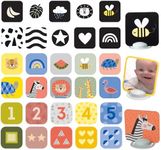 Taf Toys High Contrast Baby Flash Cards & Baby Safe Mirror for Tummy time | Black White Colourful Visual Stimulation for Babies Age 0-36 Months