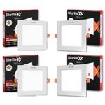 Sturlite Eco LYF 15W (3 in1) Square LED Downlight| Warm, Neutral & Cool White Color Temperature| 1200 Lumens with CRI Tech for Various Ceiling Types and Rooms - (Pack of 4)