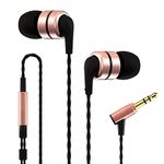 Soundmagic E80 Wired Earbuds No Microphone HiFi Stereo Audiophile Earphones Noise Isolating in Ear Headphones Comfortable Fit Super Bass Black Gold