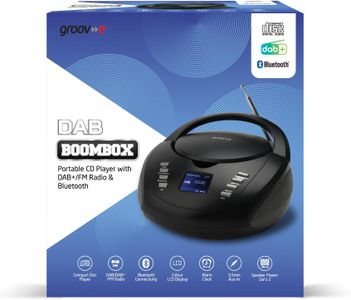Groov-e DAB Boombox Radio – Black Portable Stereo