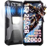 FOSSIBOT F106Pro Rugged Smartphone Unlocked,12000mAh Rugged Phone, 15GB+256GB, Android 14, 6.58" Display 48+16+20MP Night Vision Camera 110db Big Speaker 512LM Camp Light Cellphones, 4G Dual SIM/NFC