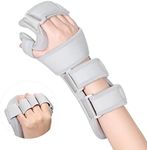 Fanwer Stroke Resting Hand Splint - Night Immobilizer Wrist Finger Brace for Flexion Contractures, Functional 5 Finger Stabilizer Wrap - for Muscle Atrophy Rehab, Arthritis, Carpal Tunnel Pain(Grey)