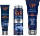 No Hair Crew | The Mega Bundle | Intimate and Body Hair Removal Creams with Intimate Dry & Fresh Powder | Made for Men