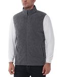 33,000ft Men's Fleece Gilet Lightweight Sleeveless Vest Jacket Warm Outerwear Golf Gilets With Zippered Pockets Hemp grey 2XL