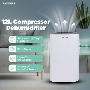 Tanness 12L Dehumidifier – Compact Home Moisture Absorber