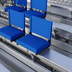 Flash Furniture Grandstand Portable Stadium Seats for Bleachers or Benches, Folding Padded Stadium Chairs with Handle, Pack of 2, 500 lb. Weight Capacity, Blue