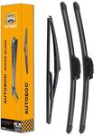 AUTOBOO 26"+17" Windshield Wipers with 12" Rear Wiper Blade Replacement for Nissan Rogue Pathfinder 2013 2014 2015 2016 2017 2018 2019 2020 2021 -Original Factory Quality (Pack of 3)