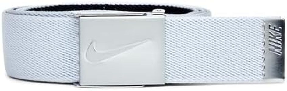 NIKE Men's Standard Reversible Stretch Web, White/Black, O/S