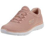 Skechers Womens Summits Artistry Chic Sneaker, Rose Mesh White Trim, 4 UK