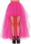 MisShow Women's Hi-Lo Long Tutu Tulle Bustle Skirt Festival Party Skirt Fuchsia One Size