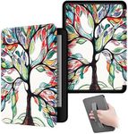 Case Compatible with Kindle Paperwhite 6.8" 11th Generation 2021 Protective Case Cover with Hand Strap Magnetic Cover Shell Auto Wake/Sleep (Colorful)