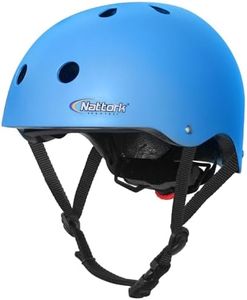 Nattork Skateboard Blue Helmet Protective Gear for Kids，Multi-Sport Scooter Helmet with Removable Liner for Bike, Scooter, Inline Skate, Roller Skate, Suitable for Kids