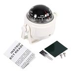 Keenso Waterproof Compass, Sea Marine Bracket Mount Voyager Compass Hiking And Camping Fits Boat Caravan Truck (White) Automotive Supplies