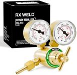 RX WELD Oxygen Regulator Welding Gas Gauges CGA 540 Inlet Oxy for V-Style Torch Cutting Kit, T-Handle