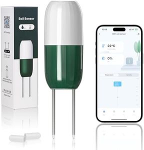 Smart WiFi Soil Moisture & Temperature Sensor - Hub-Free Soil Meters for Lawn, Garden, Greenhouse, Real-Time App Alerts, IP67 Waterproof, Works with Automatic Watering Systems,Gardening Gift