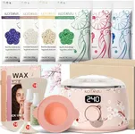 KOTAMU Waxing Kit for Women & Men, Professional Wax Warmer for Hair Removal with Silicone Pot, Wax Kit for Coarse Thick Fine Fuzzy Hair & Sensitive Skin, Waxing Warmer for Home Salon Use