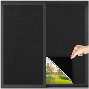 LUTE Blackout Window Film, Sun Light Blocking Frosted Privacy Window Cling for Glass, Darkening Window Tint for Day Sleep, UV Blocking Static Cling Window Cover, 17.5" x 78.7"