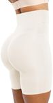 SHAPELLX Shapewear Shorts for Women Tummy Control Underwears Seamless Butt Lifter Body Shaper Off White Faja Panties S