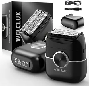 Electric Foil Shavers for Men: Upgraded Mini Electric Razor with 4 Floating Blades & Big LED Display - Foil Shaver for Men with 2 Gears Adjustable - Face Shaver with IPX7 Waterproof Wet/Dry,USB Type C