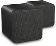 eAudio Pair of Black HiFi Stereo Bookshelf Cube Speakers Home Cinema Surround Sound 4" 80 Watts