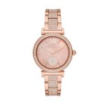 Michael Kors Women's Abbey Quartz Watch with Stainless Steel Strap, Rose Gold, 16 (Model: MK4617)