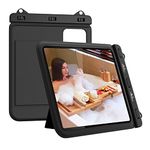 MoKo Waterproof Tablet Pouch Holder Dry Bag for Bathroom Kitchen Stand Case Compatible with iPad 9, iPad Air 5 10.9/4/3/2, iPad Pro 11, iPad 10.2, Galaxy Tab S6/S7, Tab A 10.1, Tab S 10.5, Fire HD 10