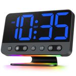 Odokee Digital Alarm Clocks for Bedrooms: Large Bold Number 5 Brightness Dimmer - Easy to Read Across The Room - 5 Alarm Sound 8 Night Light - Black