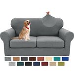 XINEAGE 2024 Newest 3 Pieces Couch Covers for 2 Cushion Sofa Super Stretch Loveseat Slipcover Pet Dog Universal Slip Cover Anti Slip Love Seat Furniture Protector (Light Gray), 55"-69"(2 Cushions)