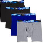 Hanes Ultimate Men's Sport X-Temp Ultra Lightweight Long Leg Boxer Brief 4-Pack, Assorted, S