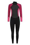 Mountain Warehouse Womens Full Wetsuit – 2.5mm Thickness, UPF 50+, Contour Fit, Adjustable Neck Swimming Wet Suit, Retains Body Heat - One Piece - Spring Summer Dark Pink 12-14