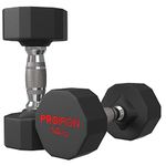 PROIRON Rubber Dumbbells Odorless, Steel Weights Set Men Women Home Gym 3kg 5kg 8kg 10kg 12kg 14kg 16kg 20kg 24kg Fitness Training Exercise Body Strength Lifting Equipment (Pair or Single)