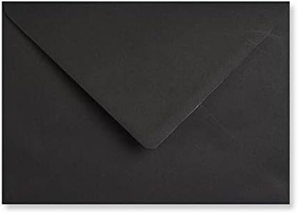 C5 Coloured envelopes for A5 Greeting Cards Christmas Cards Wedding Invitation Crafts 162x229mm- Pack of 12 envelopes (Black (Diamond Flap))