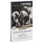 Lyra Rembrandt Polycolor In Grey Tones Art Pencils Set With Metal Case | Perfect For Beginners, Professionals & Artists | Ideal For Sketching, Painting, Drawing & Shading | Multicolour, Pack of 12