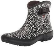 BOGS Womens Patch Ankle Boot Rain, Madhukar Print-Black, 7