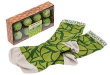 Brussel Sprout Mania Mini Hamper Gift (8-11 Brussel Sprout Socks) Novelty Christmas Chocolate Gift by Martin's Chocolatier