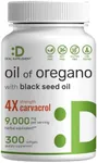 Deal Supplement Oil of Oregano Softgels with Black Seed Oil, 9,000mg Per Serving, 300 Count – 30:1 Extract, Active Carvacrol & Thymoquinone – Antioxidant Immune Health Support – Plant Based, GMO-Free