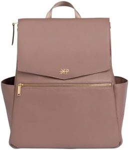 Freshly Picked Classic II Diaper Bag Backpack, Wipeable Vegan Leather Diaper Bag With Changing Pad, Convertible (Heather V2)