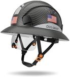 DS-SMAAT Full Brim Construction Hard Hat with Visor, 6-Point Ratchet Suspension Safety Helmet,Superior Impact Head Protection for Industry Use,ANSI Z89.1&OSHA Approved,Both for Men&Women(Matte Black)