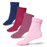 MENLEE Woolen Socks for Women With Velvet Fur Inside | Themral Warm Fur Socks For Women | With Thumb Toe Design (Pack of 4) | Assorted Colours (IN, Alpha, Free Size, 4, Woolen Assorted)