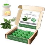 Eucalyptus Rosemary Wax Melts - 16 x 5g Strong Eucalyptus Rosemary Fragrance Wax Melts in an Elegant Presentation Gift Box Spotless Leopard Birthday Gift - Made in UK