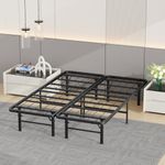 BestMassage Bed Frame Metal Platform Bed Frame Mattress Foundation Box Spring Replacement Heavy Duty Steel Slat Easy Assembly Noise-Free Black,Twin/Full/King/Queen (Full)