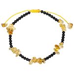 Jewboo Quartz Crystal Tumbled Chip Beads with Agate Beach Anklet Bracelet for Women Essential Oil Diffusers Gemstones and Crystals Foot Jewelry Spiritual Gifts (Citrine)