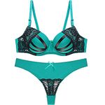 Boldiva Women’s Bra Panty Set for Women|Lingerie Set|Bra Panty Set |Bra Panty Set for Women with Sexy|Panty Bra Set for Women|Bridal Bra Panty Set|Women Undergarments Green