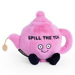 Punchkins Teapot Plushie, Funny Meme Gag Gift, Comical Plush Collectible, Stocking Stuffer Present, Great for Emotional Support, Fun Desk Accessory, Weighted Base for Display