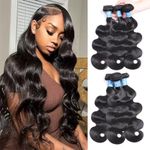 Peruvian Hair Body Wave 3 Bundles 12 14 16 Inch Virgin Body Wave Hair Weave 10A 100% Unprocessed Peruvian Human Hair Bundles Body Wave Hair Weft 1B Color 100g/Pc