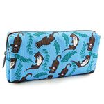 LPakin Cute Otter Canvas Pencil Case Canvas Pen Bag Pouch Gadget Stationary Case Makeup Cosmetic Bag Kawaii Box