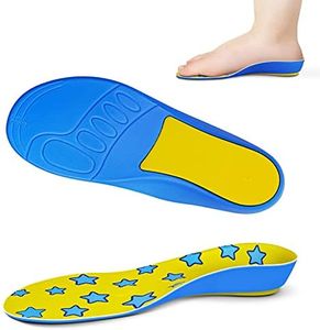 Popzoom Soletta ortopedica per scarpe per bambini per piedi piatti, speroni del tallone, fascite plantare -Solette ortopediche per bambini(EU36-38,Giallo)