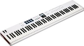 Arturia KeyLab Essential 88 mk3 Universal MIDI Controller Keyboard for Music Production - Includes Pro Software, 88 Full-Size Keys, 9 Encoders, 9 Faders, Modulation/Bend Wheels and 8 Pads - White